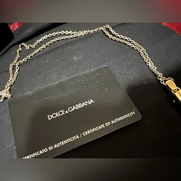 Dolce & Gabbana Horn Necklace w/ box & jewelry cloth. Missing D&G pendant - Picture 11 of 12
